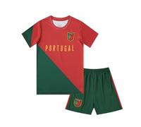GEREISHIRE Kids Football Jersey Kit Boys Girls Youth Soccer Shirt Shorts Set Outdoor Sports Training Shirts Portugal Green XS