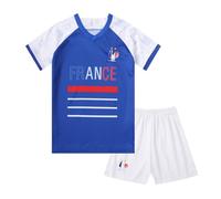 GEREISHIRE Kids Football Jersey Kit Boys Girls Youth Soccer Shirt Shorts Set Outdoor Sports Training Shirts France Navy XS