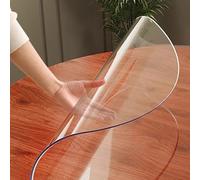 Gerenecic Clear Table Protector for Dining Room Table 120cm, Transparent Table Cover, Soft Glass Transparent Tablecloth, for Wood, Countertop, Kitchen Table