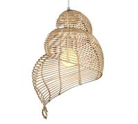 Gerenecic Coastal Bohemian Pendant Light - Woven Rattan Chandelier for Home, Restaurant, Cafe, and Bedroom(Natural,35cm)