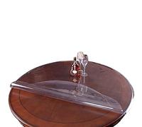 Gerenecic Round 2mm Thick Clear PVC Table Top Protector Transparent Plastic Tablecloth Cover Circle Waterproof Foldable Wooden Furntiure Coffee Protective Circular Desk Chair Pad Mat Table C
