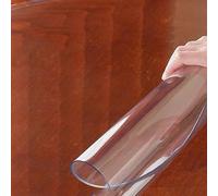 Gerenecic Transparent Tablecloth Clear Table Cover 90cm, Plastic Table Cover Round, Protector Round Vinyl Plastic, Oil-Proof, Soft Glass Tablecloth, for Office Dresser Night Stand