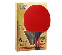 GEREP Table Tennis Paddle Sweat absorbing handle,Ping Pong Paddle 1 Player Set, spruce plus carbon material, with racket bag / 6 stars/Long Handle