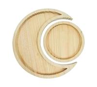 Gereton Crystal Holder Tray, Sun Moon Tray For Stones, Wooden Crescent Moon Shelf Display For Jewelry Cosmetics Essential Oil Storage, Jewelry Plate Bowl Home Decor