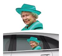 Gereton Queen Car Window Decal - Queen Elizabeth Car Sticker, Funny Car Window Cling Ride, Waterproof Queen of England Car Stickers, Personalized Car Decal Decoration
