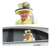 Gereton Queen Car Window Decal - Queen Elizabeth Car Sticker, Funny Car Window Cling Ride, Waterproof Queen of England Car Stickers, Personalized Car Decal Decoration