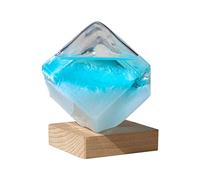 Gereton Storm Glass Weather Forecaster, Crystal Water Cube Weather Station Cloud With Wooden Base, Weather Forecast Bottle Desktop Glass Decor For