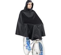 Gerhannery Cycling Rain Poncho, Hooded Rain Coat for Bikes, Windproof Bicycle Rain Cape, Compact Poncho Waterproof for Mens Womens Cycling, Black