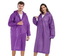 Gerhannery Portable Reusable Raincoat,2Pcs Waterproof Rain Poncho Travel Rain Jacket for Men and Women, Lightweight Rain Poncho Adult, Sports Rain coat Hooded for Festivals Cycling Outdoors (Purple)