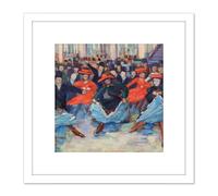 Gerhardi Dance Viii Can-Can Dancers Bullier Painting 8X8 Inch Square Wooden Framed Wall Art Print Picture with Mount Artery8 White One Size