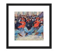 Gerhardi Dance Viii Can-Can Dancers Bullier Painting 8X8 Inch Square Wooden Framed Wall Art Print Picture with Mount Artery8 Black One Size