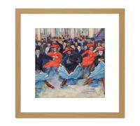 Gerhardi Dance Viii Can-Can Dancers Bullier Painting 8X8 Inch Square Wooden Framed Wall Art Print Picture with Mount Artery8 Light Oak One Size
