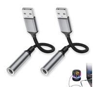 Gerhua 2 Pcs Usb to 3.5mm Jack Audio Adapter,External Sound Card Usb-A to Audio Jack Adapter,Usb-A to 3.5mm Trrs 4-Pole Female External,Usb to Jack Adapter for Phone, Pc, Laptop, Mac, Ps5, Headphone