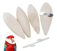 Gerhua 4 PCS Cuttlefish Bone(8-10cm) with 2Pcs Metal Holder,Natural Cuttlefish Bone for Birds & Tortoises,Finches,Budgies,Chew & Calcium for Reptiles,Beak Trimming & Pet Bird Accessories