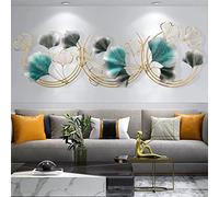 GERHWASH Metal Gingko Gold Wall Decoration 3D Wall Sculpture Ginkgo Leaf Art Ornament Perfect Decoration Living Room 150 x 50 cm