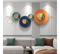 GERHWASH Metal Wall Art - Modern Geometric Round Wall Decoration - Bedroom, Living Room, Dining Room - 150 x 57 cm