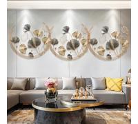 GERHWASH Wall Decoration Metal Gingko 150 cm x 50 cm Gold Wall Decoration Metal 3D Wall Sculptures Ginkgo Modern Luxury Wall Art Home Decor for Living Room Bedroom