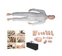 Geriatric Training Manikin, 5.7ft Life-Size Patient Care Model, 2-in-1 Skills Manikin with Interchangeable Genitals and Trauma Modules for Nursing Practice