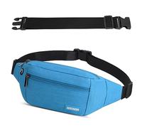 GERIINEER Bumbags Waist Fanny Pack for Women Ladies Men Waterproof Unisex Bum Bag with 30cm Extended Belt and Headphone Jack for Dog Walking Running Traveling Cycling Hiking Outdoor Sport