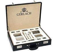 Gerlach G01-004AP-ZEST-68WA-S1S1-01 Flatware Serving Set with 68 Pieces Celestia Suitcase and shine-G01-004AP-ZEST-68WA-S1S1-01, Stainless Steel, Silver