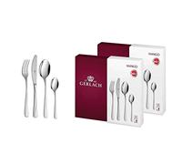 Gerlach Mango Stainless Steel Cutlery Set for 12 Persons Stainless Steel Set Spoon Fork Dinner Knife Teaspoon Fork Cake Spatula Lettuce Spoon Gloss 48 El