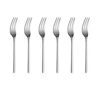 Gerlach Modern Cake Fork Set for 6 People - Dishwasher Safe Small Forks, Dessert Cutlery, Stainless Steel, Rustproof