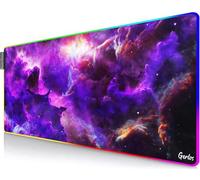 Gerlos RGB Gaming Mouse Pad, Large Extended LED Desk Mat with 12 Light Modes, Non-Slip Rubber Base, Water-Resistant, 31.5×11.8 Inch