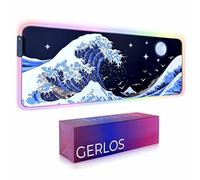 Gerlos RGB Gaming Mouse Pad, Large LED Desk Mat, 31.5 x 11.8 Inch