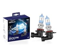 GERLUX HB3 +200% Brighter Halogen Headlight Bulbs 12V 60W P20D Twin Pack | Up to 200% more light than standard, UV protected quartz glass. E1 type approved, road legal fit. Fits cars, vans and 4x4s.