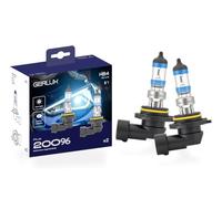 GERLUX HB4 +200% Brighter Halogen Headlight Bulbs 12V 51W P22D Twin Pack | Up to 200% more light than standard, UV protected quartz glass. E1 type approved, road legal fit. Fits cars, vans and 4x4s.