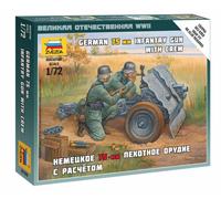 German 75 Mm Infantry Gun With Crew Plastic Kit 1:72 Model ZVEZDA