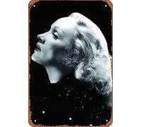 German Actress Marlene Dietrich c. 1937 Funny Metal Novelty Tin Sign Metal Retro Wall Decor for Home,Street,Bars,Restaurants,Cafes,Store Sign Gift 12 X 8 INCH Metal Sign