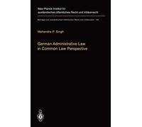 German Administrative Law in Common Law Perspective 9783540423652 | Brand New