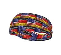 German American Flag Headbands for Women and Men | Breathable Fabric Keeps You Cool, Sweat Control Ensures Comfort, Stylish Fit For Running, Gym, And Yoga