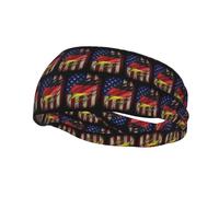 German American Flag Headbands for Women and Men | Breathable Fabric Keeps You Cool, Sweat Control Ensures Comfort, Stylish Fit For Running, Gym, And Yoga