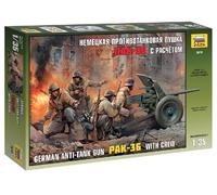 German Anti-Tank Pak 36 With Crew 1:35 Plastic Model Kit ZVEZDA