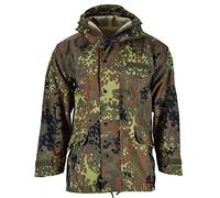 German Army Flecktarn Jacket Miltec Waterproof Parka Camo Men's military wet weather uniform, Multicolor, XXL