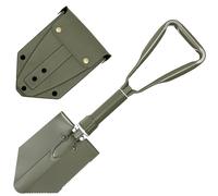 GERMAN ARMY FOLDING SHOVEL SPADE SAW with CASE BUSHCRAFT TRAVEL CAMPING OLIVE OD