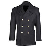 GERMAN ARMY STYLE CLASSIC BW MARINE COLANI PEA COAT MENS PEACOAT NAVY BLUE, SIZE L