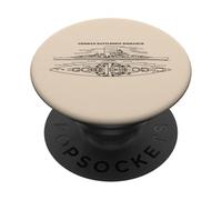 German Battleship Bismarck Technical Diagram WWII Schematic PopSockets Adhesive PopGrip
