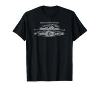 German Battleship Bismarck Technical Diagrams WWII Schematic T-Shirt