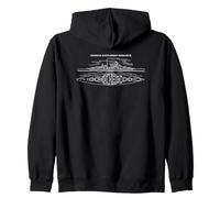 German Battleship Bismarck Technical Diagrams WWII Schematic Zip Hoodie