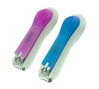 German Best Fingernail Clippers Pink Blue | Perfect New Year Gifts for Men & Women | Extra Sharp Easy Grip Nail Clipper | Professional Deluxe Stainless Steel Nail Clippers (Set of Both)