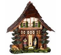 German Black Forest weather house with wooden figures