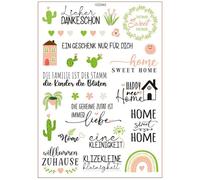 German Blessing Words Rub On Sticker Water Transfer Sticker for Ceramic Mug Glassware Wood Furniture Colorfast Rub On Transfers