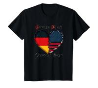 German Blood American Heart: Germans for Men Heritage T-Shirt, Kids, Black, 8 Years