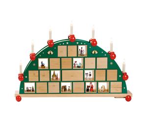 German candle arch Advent calendar, length 76 cm / 30 inch, natural, electric...