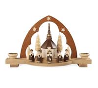 German candle arch Carolers, length 30 cm / 12 inch, natural, original Erzgeb...