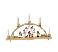 German candle arch Christmas fair, length 48 cm / 19 inch, natural, electrica...