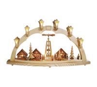 German candle arch Christmas fair, length 80 cm / 32 inch, natural, electrica...